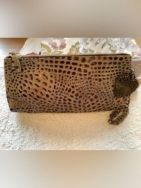 Cara Landy Embossed Leather Clutch Wristlet Bag
